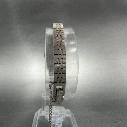 Seiko Watch Women 14mm Silver Dial Silver Tone Rectangle Manual Wind Runs7