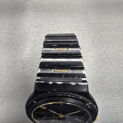 Seiko Sports 150 Watch Men 37mm Black Dial Black Tone Daydate 5H23-7029 New Batt4
