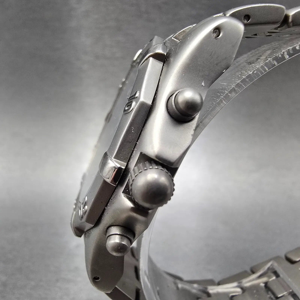Lorelli Chronograph Watch Men 40mm Gray Dial titanium Date Round New Battery L2