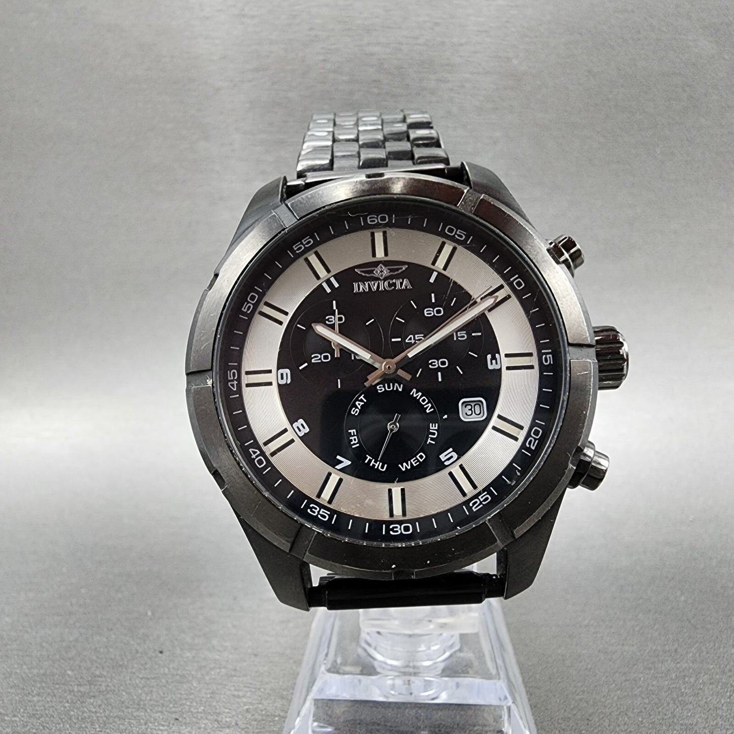 Invicta Specialty Chronograph Watch Men 45mm Black Dial Black 12149 PARTS6