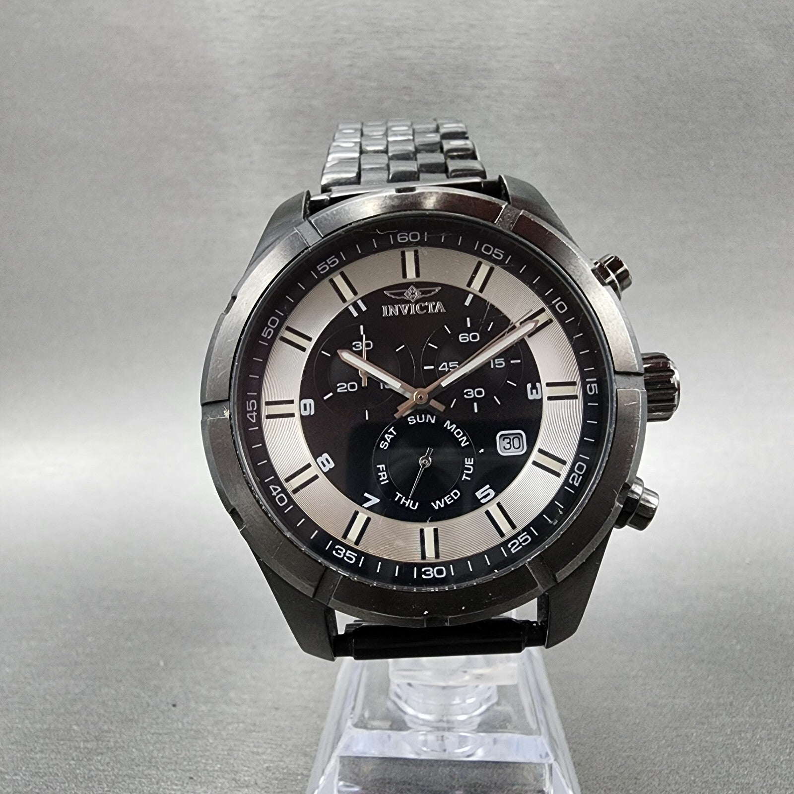 Invicta Specialty Chronograph Watch Men 45mm Black Dial Black 12149 PARTS6
