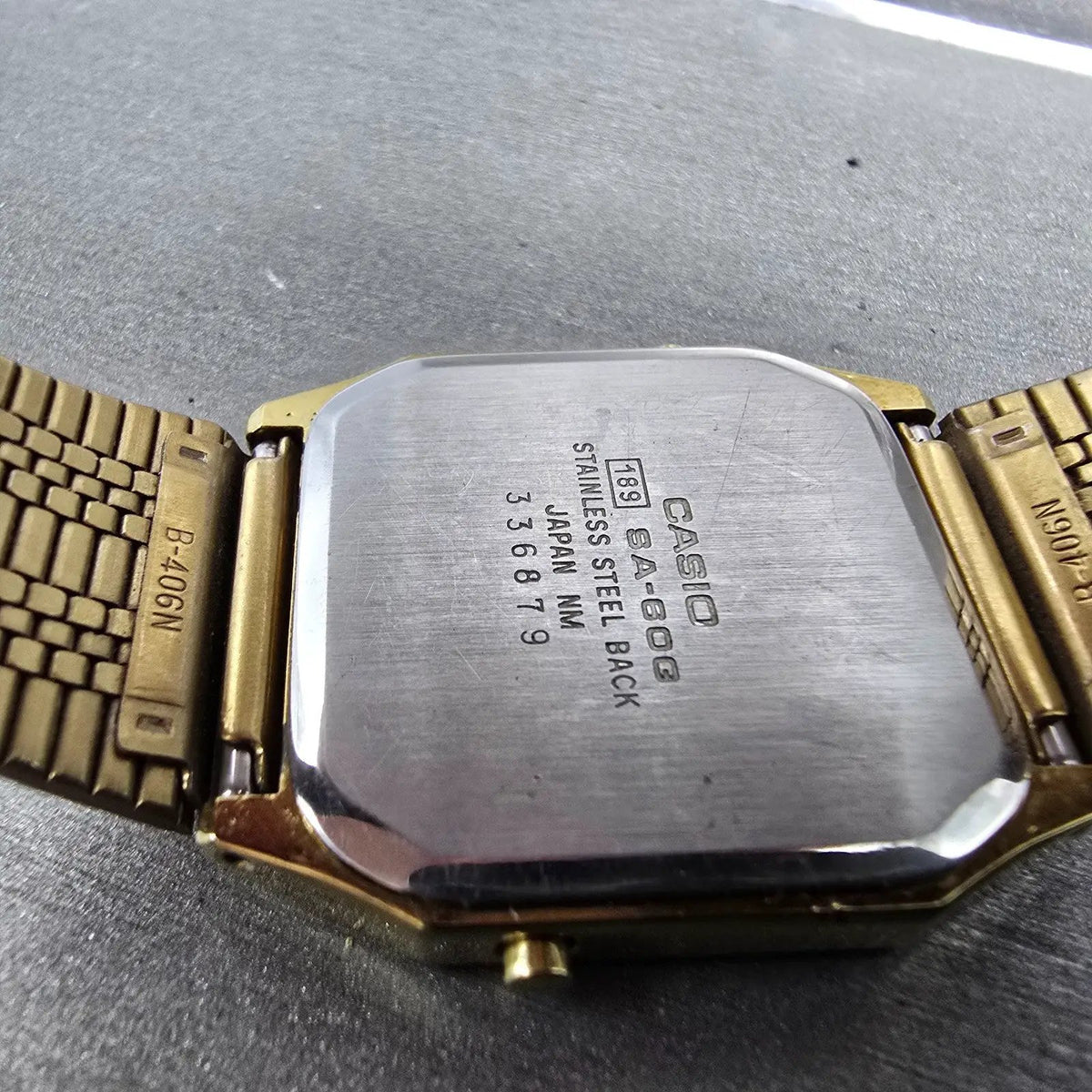 Casio SA-60 Watch Men 30mm Gold Solar Alarm Chronograph VTG PARTS JDM10
