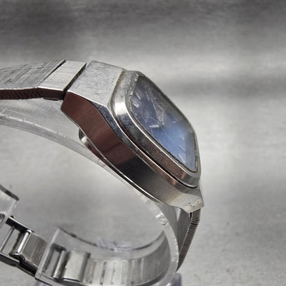 Seiko Watch Women 24mm Blue Dial Silver Tone Daydate Rectangle 7903-5000 New Bat3