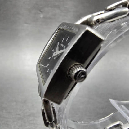 Nixon The Charm Watch Women 19mm Black Dial Silver Tone Square New Battery2