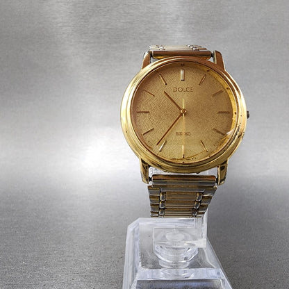 Seiko Dolce Watch Men 32mm Champagne Dial Gold Tone 5s216011 New Battery READ!!5