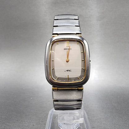 Seiko ARC Tank Watch Women 24mm Silver Dial Two Tone 12205320 New Battery READ!5