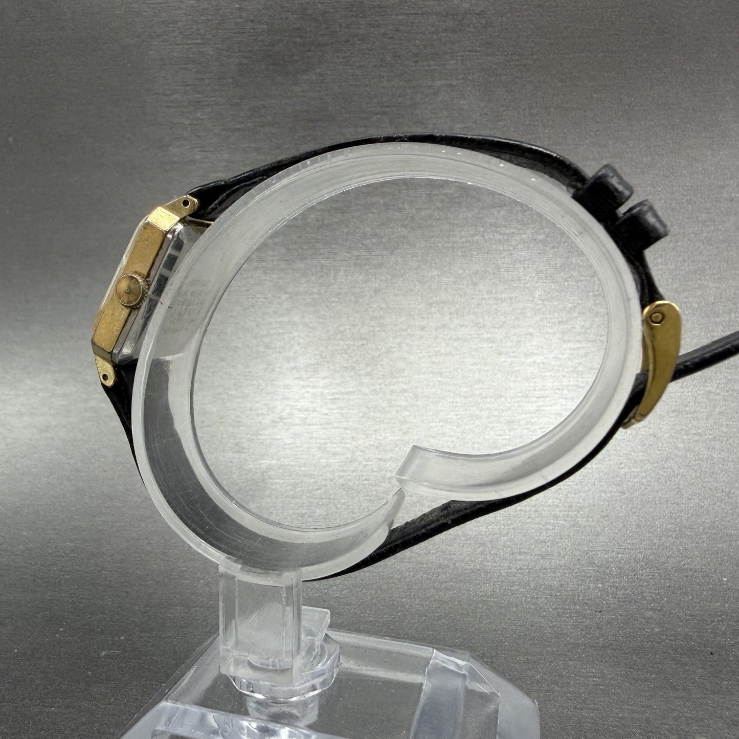 Seiko Tank Watch Women 18mm White Dial Gold Tone Manual Wind 1100-5409 PARTS7