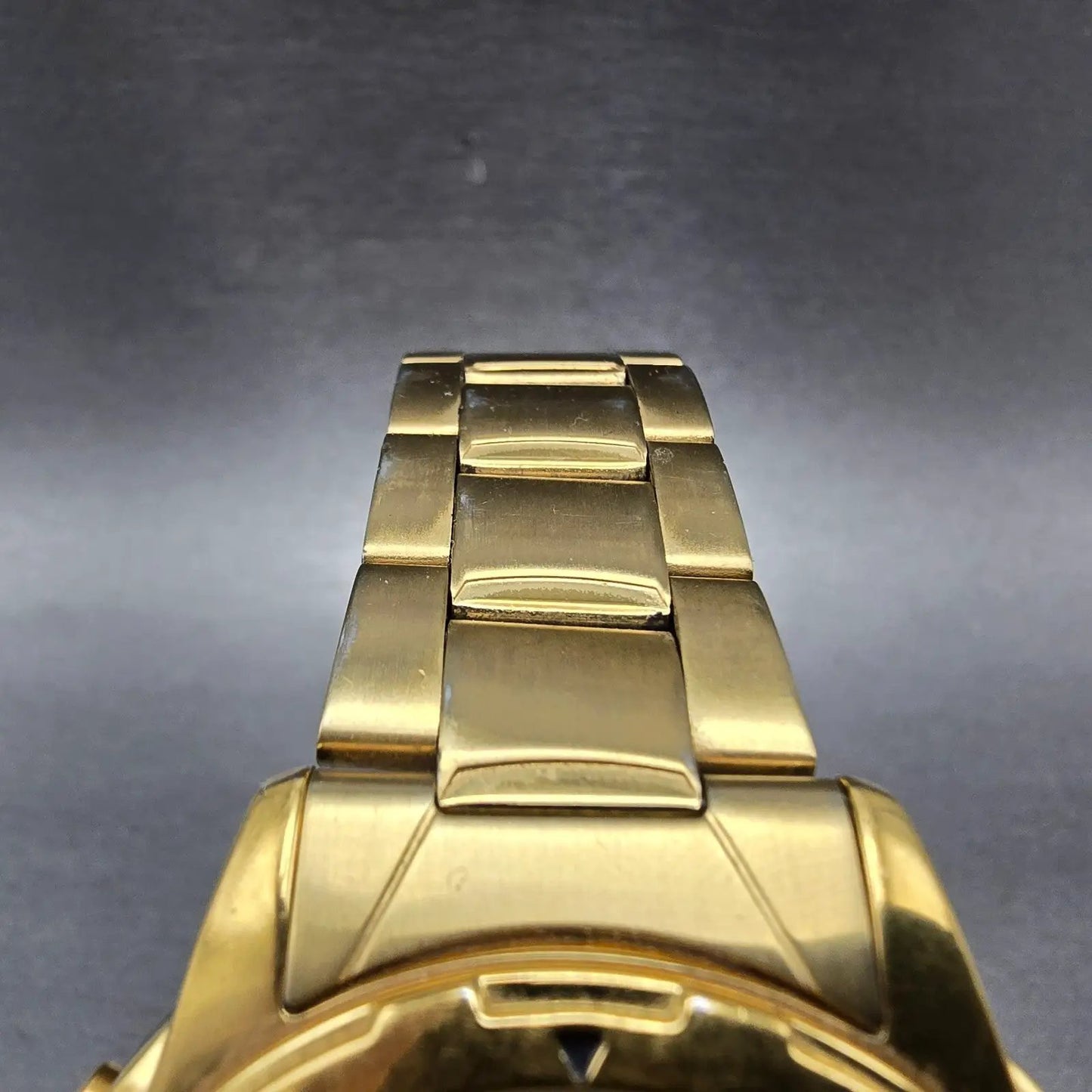 Seiko Chronograph Watch Men 39mm Gold Dial Gold Tone Date Round 7T32-6M59 PARTSK5