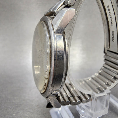 Seiko Sports Matic Watch Men 36mm Silver Dial Silver Tone J13058 PARTS3