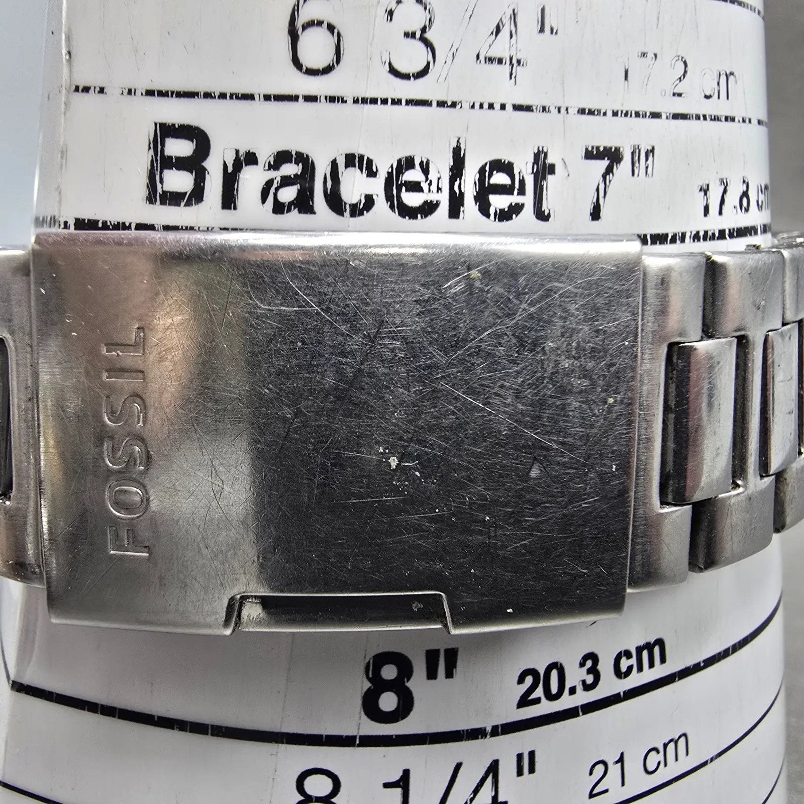 Fossil Watch Men 41mm Black Dial Silver Tone Daydate Rectangle BQ2655 New Batt10