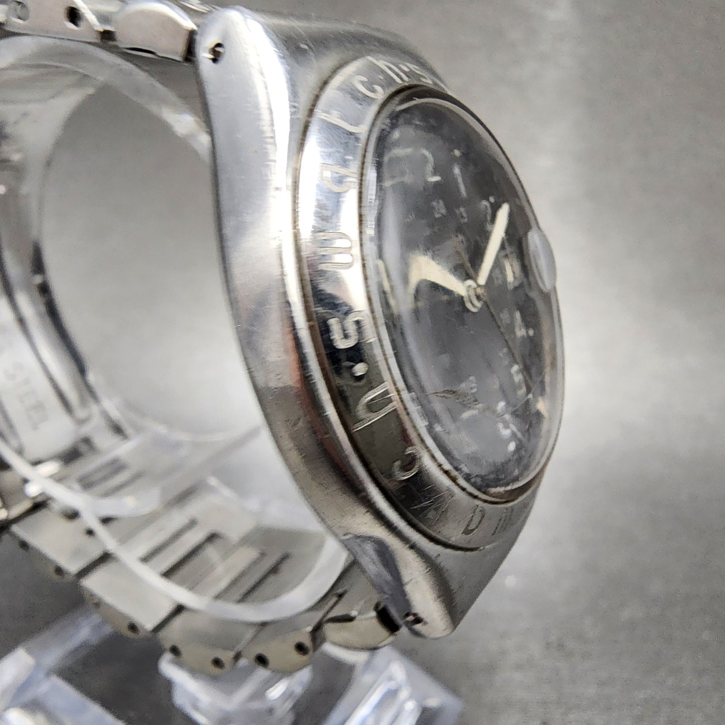 Swatch Irony Happy Joe Watch Men 37mm Gray Dial Steel Date Round New Battery NG13