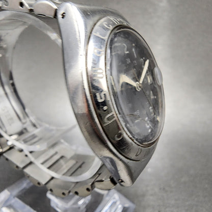 Swatch Irony Happy Joe Watch Men 37mm Gray Dial Steel Date Round New Battery NG13