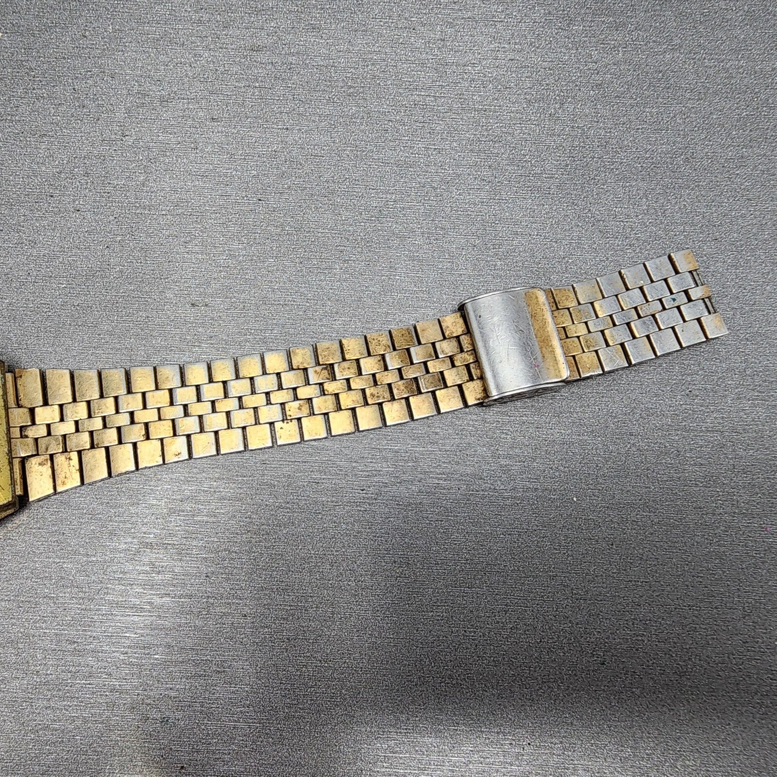 Seiko Digital Watch Men 33mm Gold Tone Alarm Chronograph A1594029 PARTS8