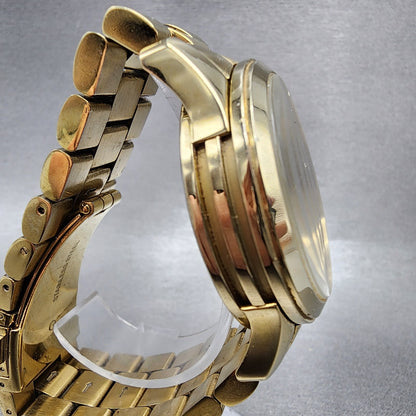 Michael Kors Watch Women 38mm Champagne Dial Gold Tone Date MK-5177 New Battery3