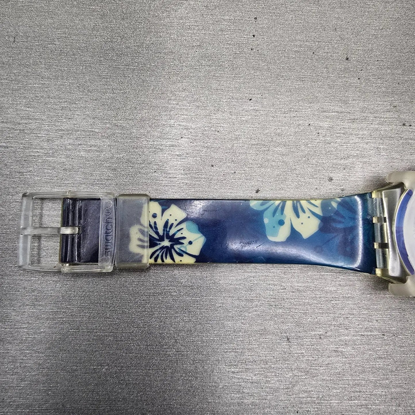 Swatch Gent MY NEXT HOLIDAYS Watch Men 34mm Blue Dial Clear Case GK383 New Batt10