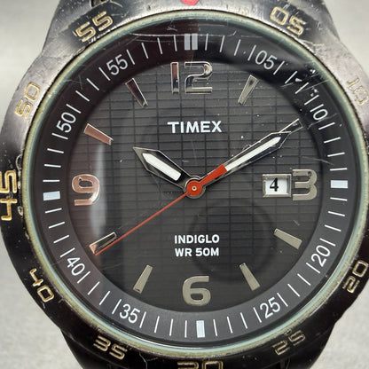 Timex Fairlawn Watch Men 42mm Black Dial Black Tone Date Round T2N694 New Batt1