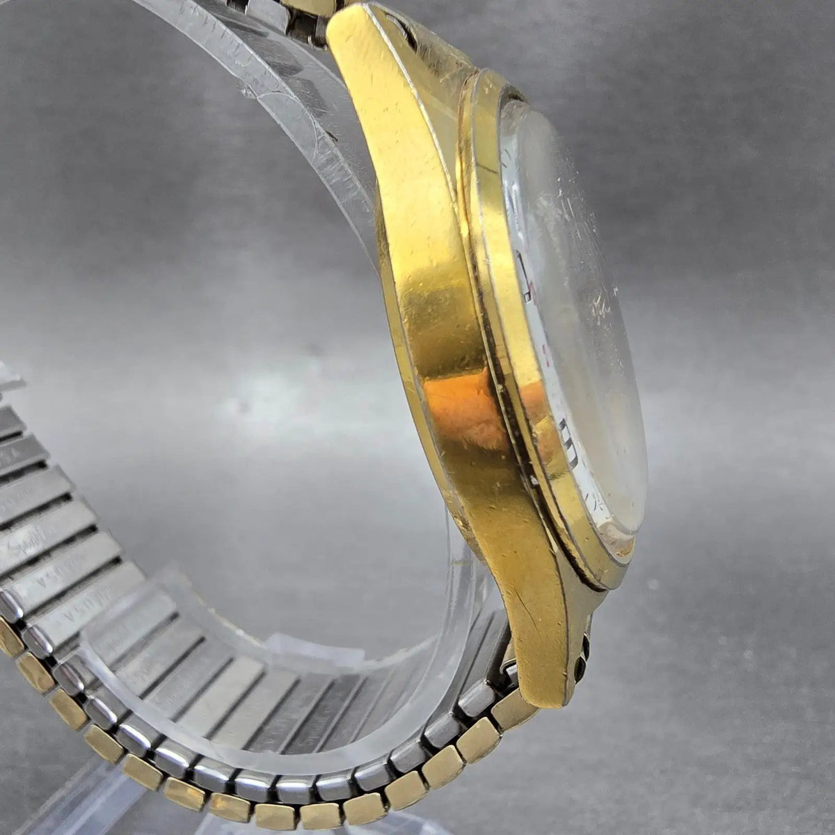 Pulsar Raildroad Approved Watch Men 36mm White Dial Gold Daydate V513 PARTS4