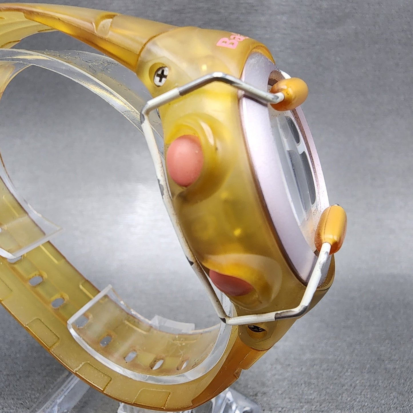 Casio baby G Watch Women 41mm Digital Clear Case Round Alarm Chrono New Battery3