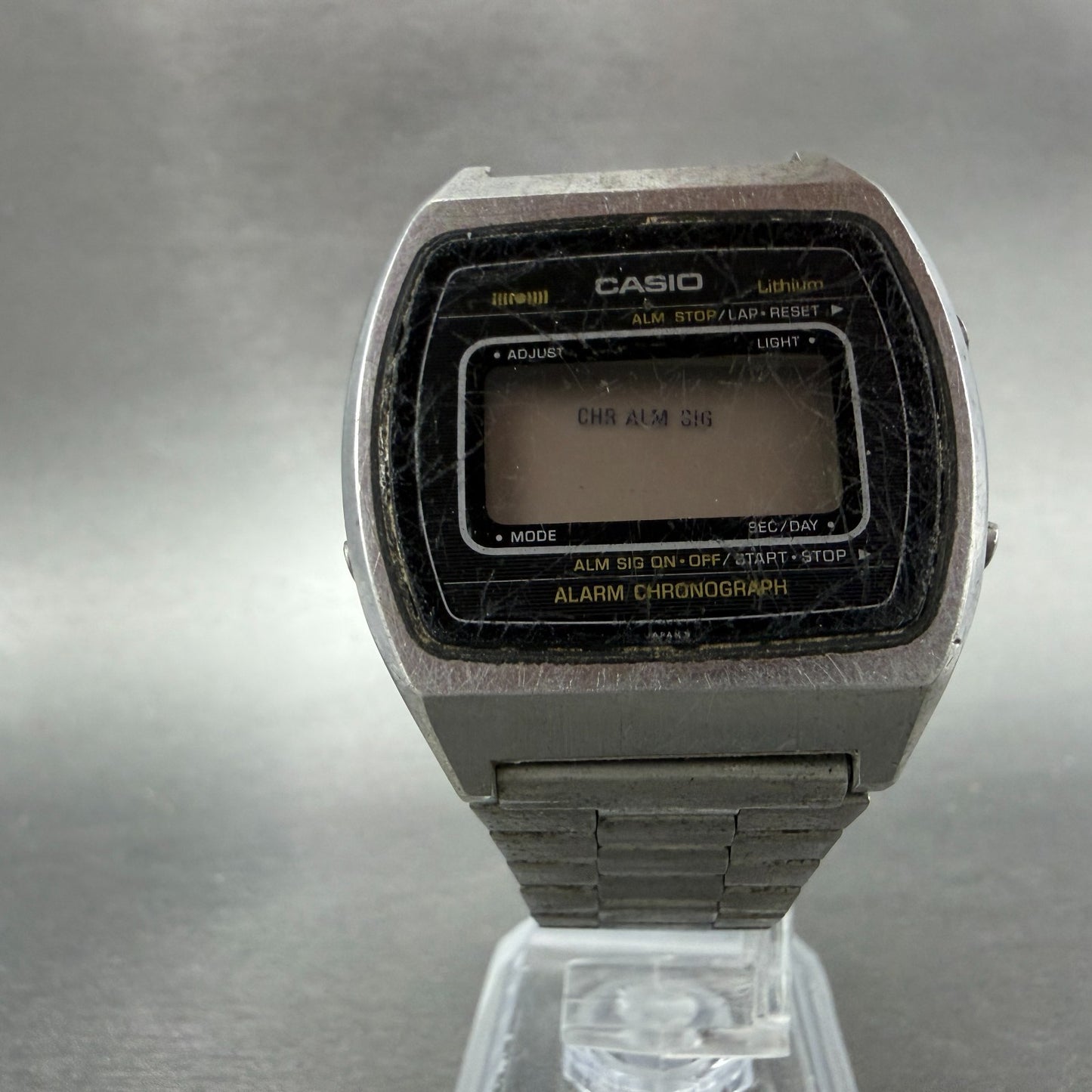 Casio A851 108 Watch Men 36mm Digital LCD Silver Tone Rectangle Vintage PARTS6