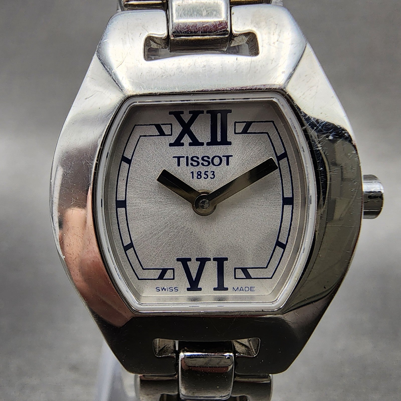 Tissot Watch Women 23mm White Dial Stainless Steel Tonneau G343 New Battery1