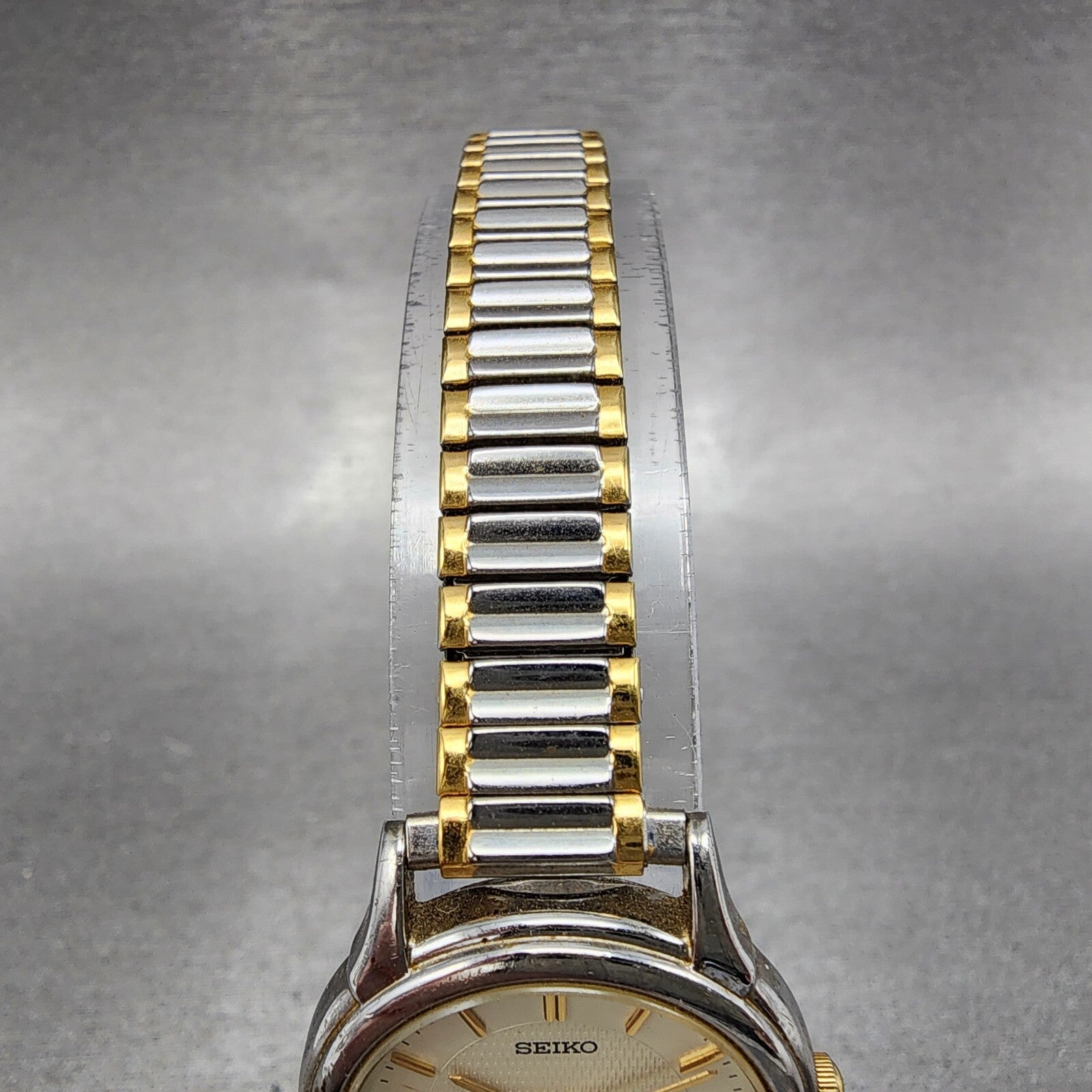VTG Seiko Watch Women 24mm Champagne Dial Two Tone Round V7011930 New Battery4