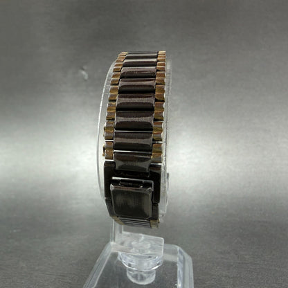 Seiko Tank Watch Women 13mm Black Dial Black & Gold Tone 1E20-551H New Battery7
