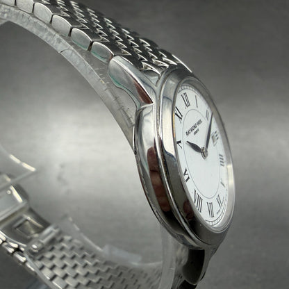 Raymond Weil Tradition Watch Women 28mm White Dial Silver Tone Date 5966 New Bat3