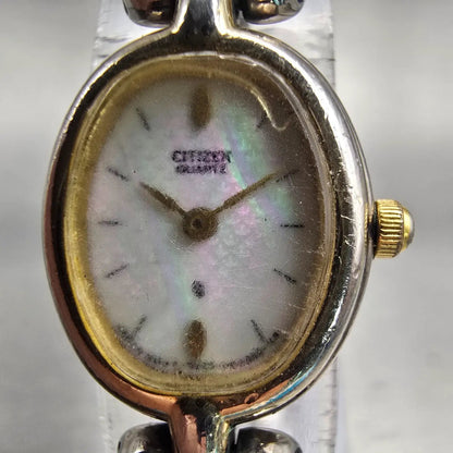 Citizen CQ Watch Women 19mm MOP Dial Silver Tone Oval 3220-S32852 New Battery1