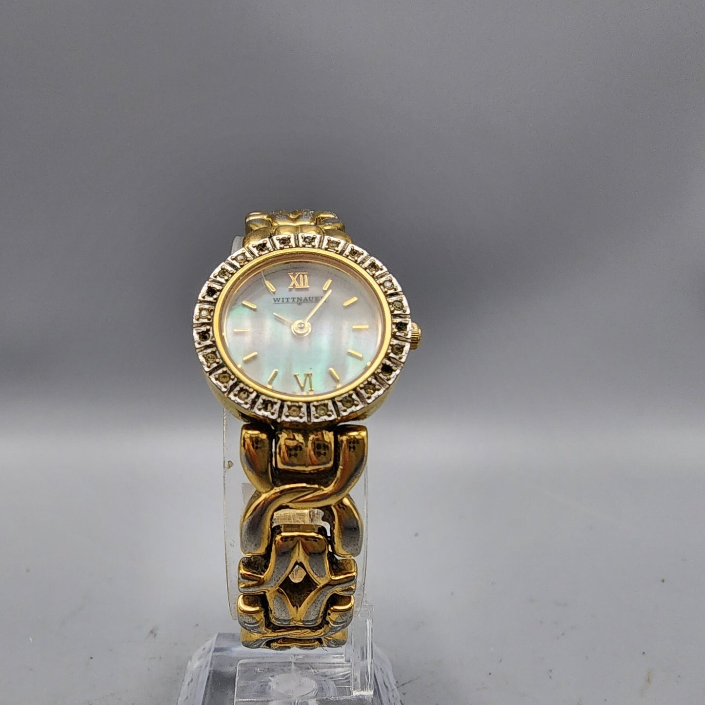 Wittnauer Watch Women Gold Tone MOP Dial Crystal Bezel 22mm CZ8230-0751 PARTS