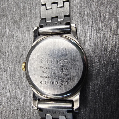 Seiko Watch Women 19mm White Dial Two Tone Round 1N01-0GD0 New Battery Vintage10