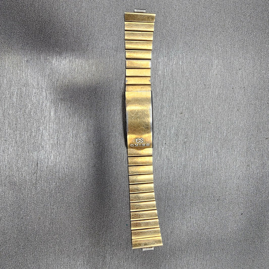 VTG Seiko SQ Watch Bracelet  19mm Gold Tone Stainless Steel Tri Folding Clasp0