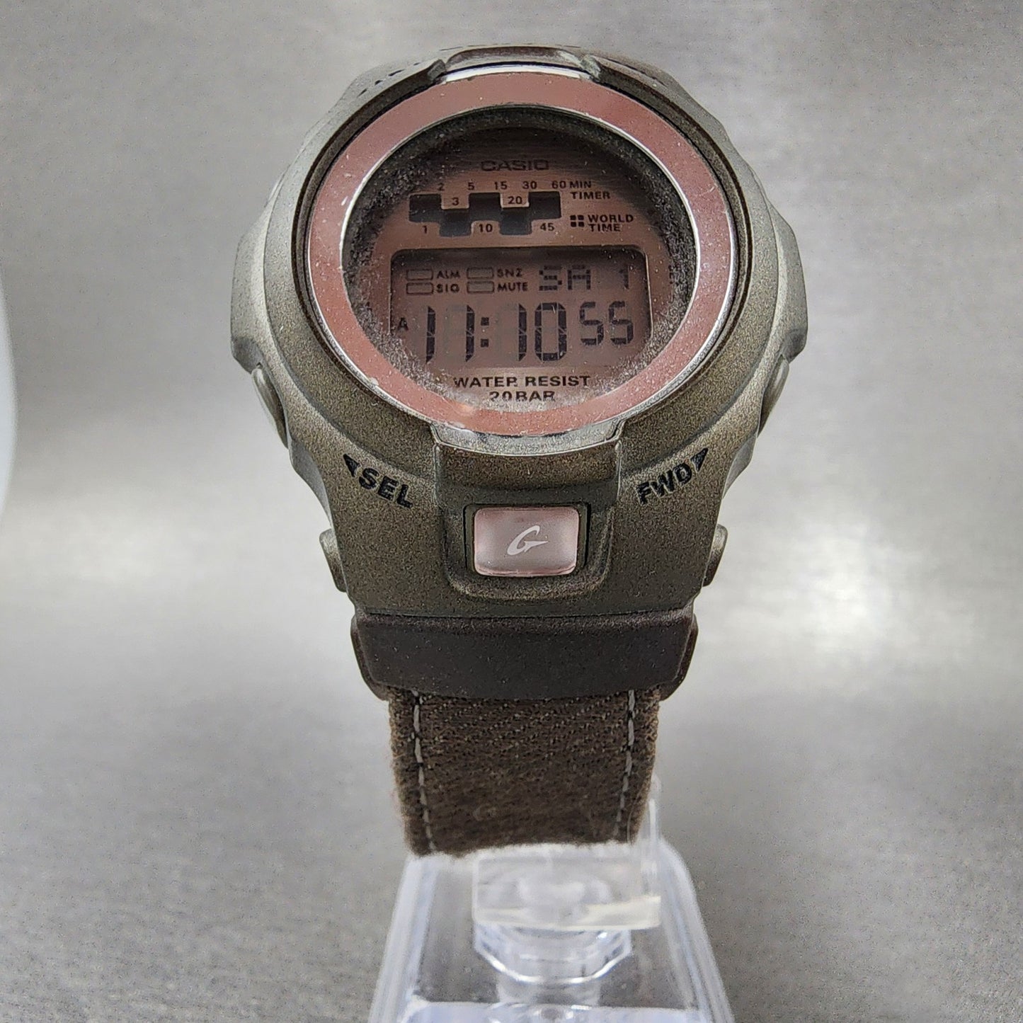 Casio BabyG BG1002DM Watch Women 40mm Digital Alarm Chrono Brown Tone New Batt5
