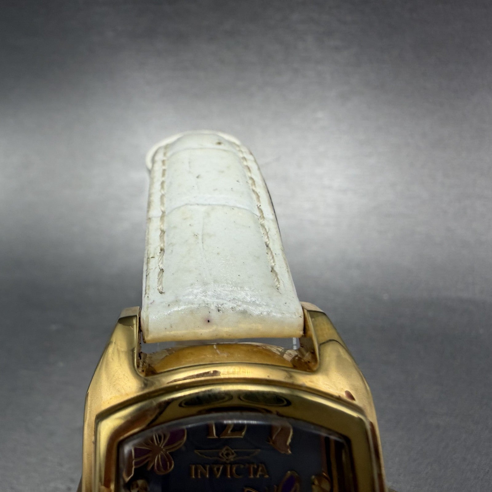 Invicta Lupah Watch Women 29mm MOP Dial Gold Tone Oval 37113 New Battery Floral4