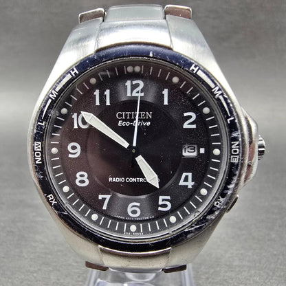Citizen Eco-Drive Watch Men 40mm Black Dial Steel A411-T001521 Round PARTS!!0