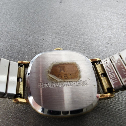 Citizen CQ Watch Women 20mm Gold Dial Gold Tone Rectangle New Battery VTG9