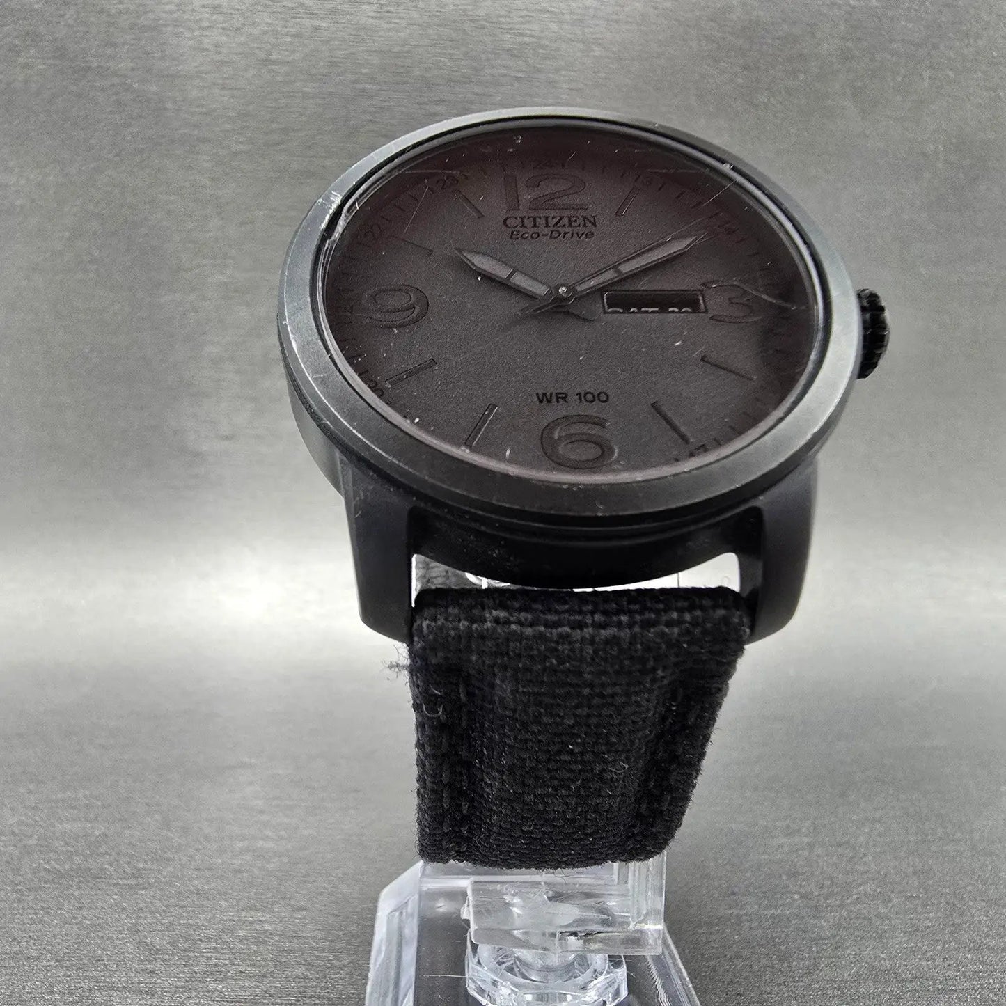 Citizen Eco-Drive Watch Men 42mm Black Dial Black Tone Daydate BM8476-23E Runs N5