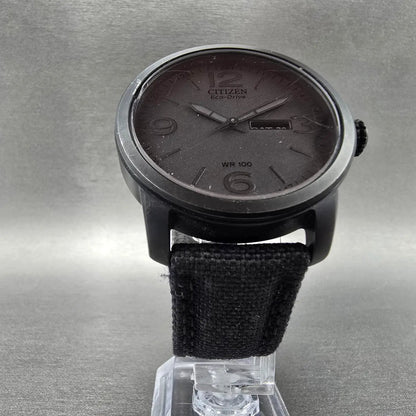 Citizen Eco-Drive Watch Men 42mm Black Dial Black Tone Daydate BM8476-23E Runs N5