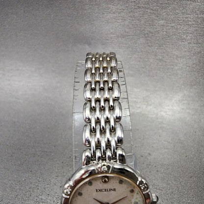 Seiko Exceline Watch Women 21mm White Dial Silver Tone Round 4N200640 New Batt4