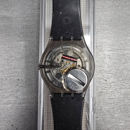 Swatch Lolita Watch Men 33mm Black Dial Black Tone Round GM128 New Battery NOS8