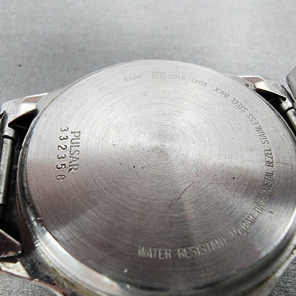 Pulsar Analog Digital Watch Men 39mm Blue Dial Two Tone Alarm Chrono New Battery9