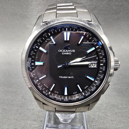 Casio Oceanus OCW-S100 Watch Men 40mm Black Dial Titanium Date Solar Round Runs0