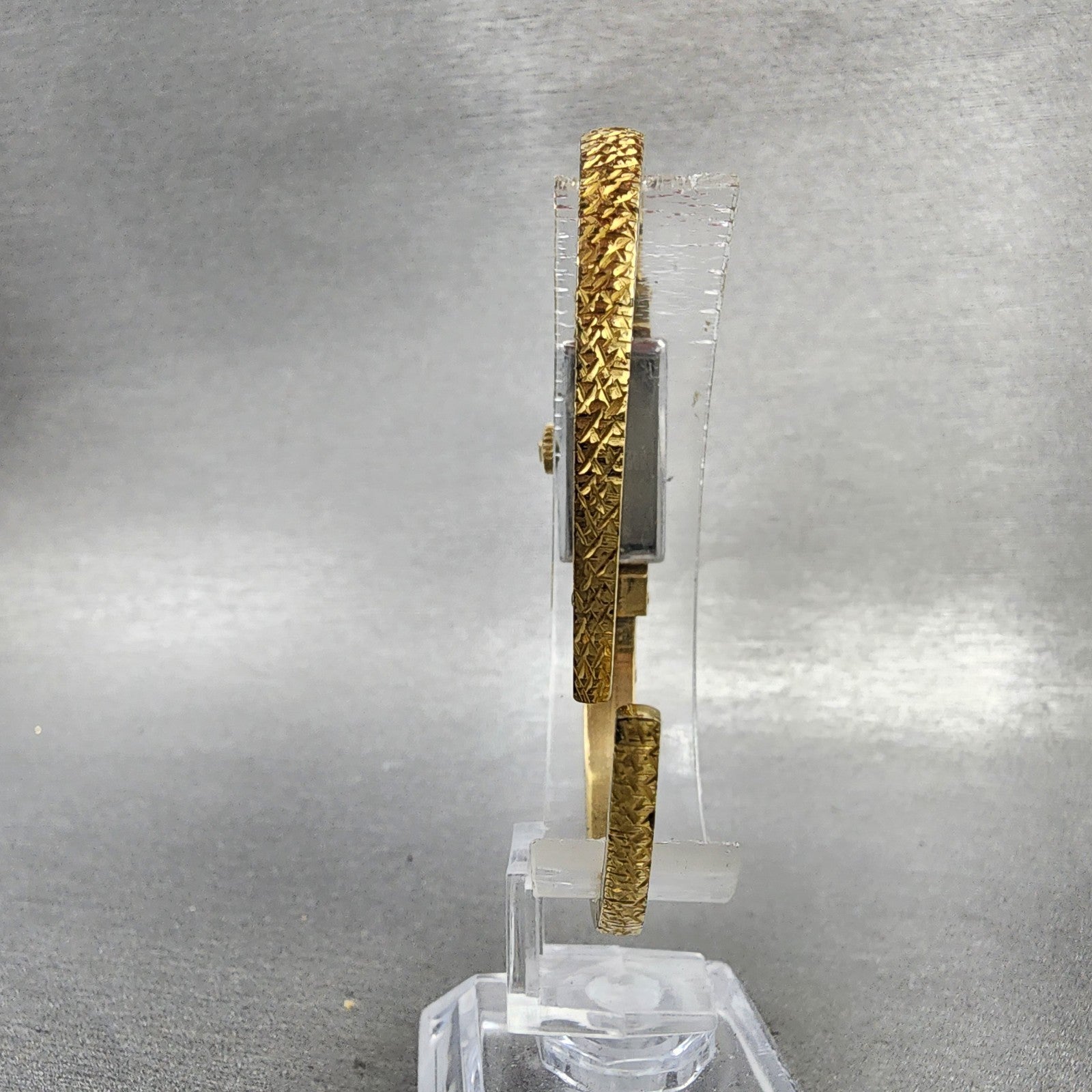 Bucherer Watch Women 11mm Silver Dial Gold Plated Hide Away Manual Wind PARTS9