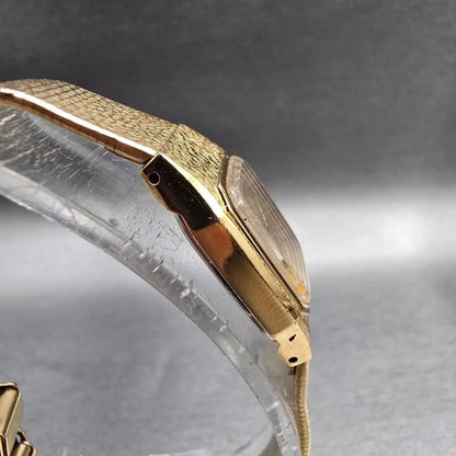 Seiko Watch Women 17mm Champagne Dial Gold Tone Rectangle 2C20-5789 New Battery3