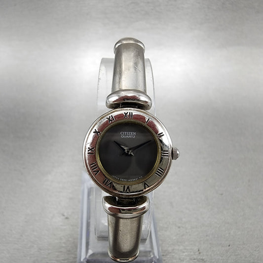 Citizen Watch Women 21mm Gray Dial Silver Tone Round Bangle 5920H14258 New batt0