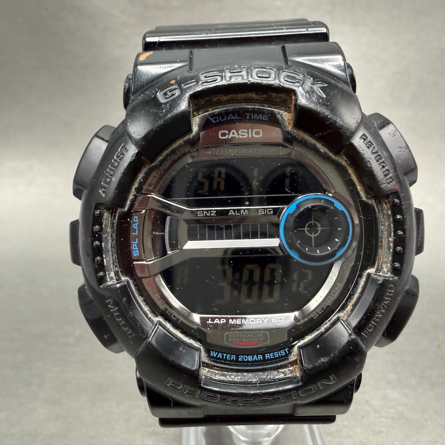 Casio G-Shock GD-110 Watch Men 51mm Black Silver Alarm Chronograph New Battery G0