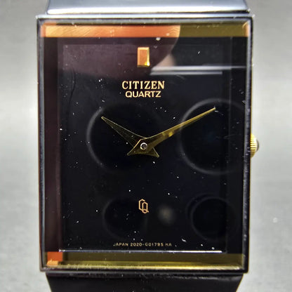 Citizen CQ Tank Watch Men 23mm Black Dial Black Tone 6020-G00490 New Battery1