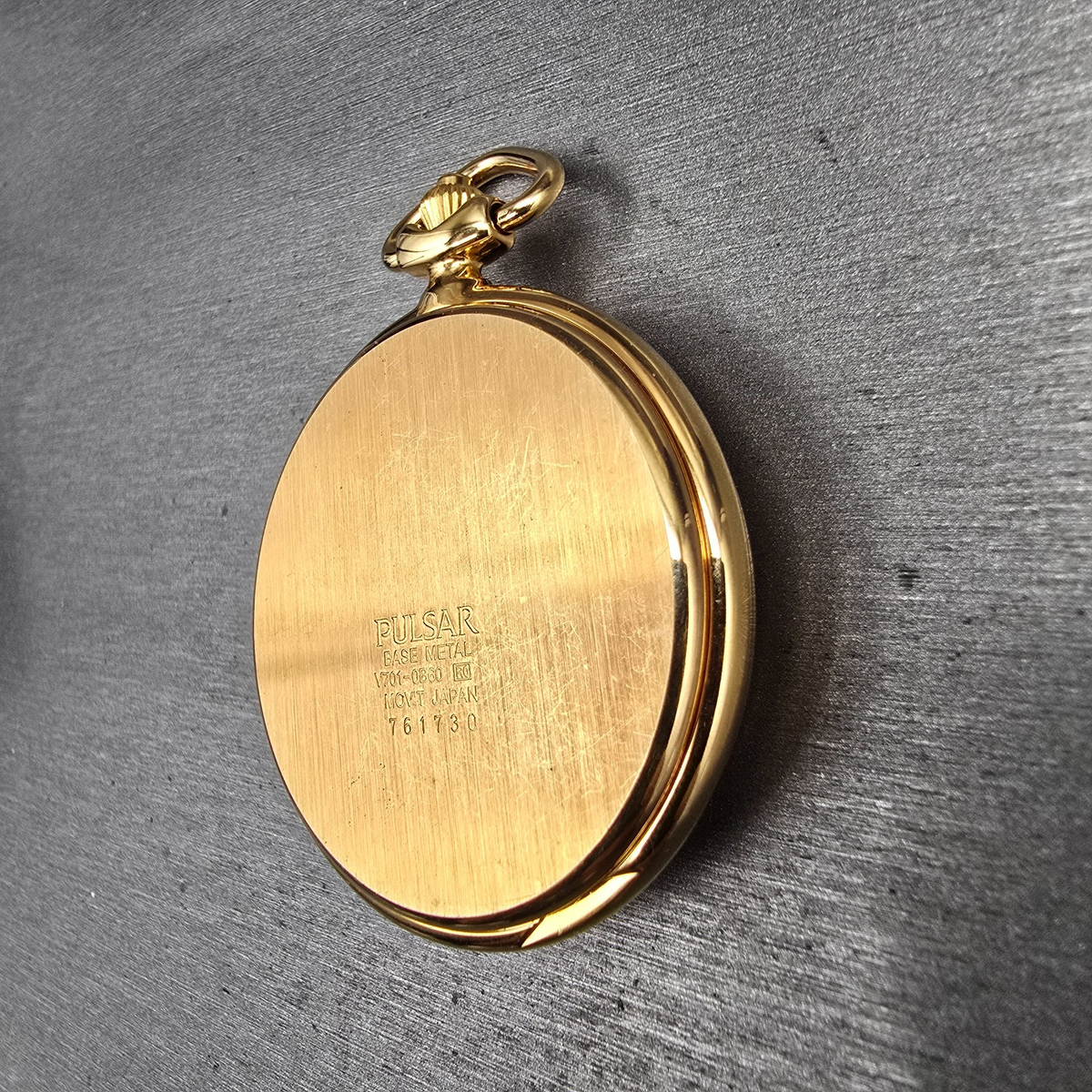Pulsar Pocket Watch Men 46mm White Dial Gold Tone V701-0B60 New Battery12