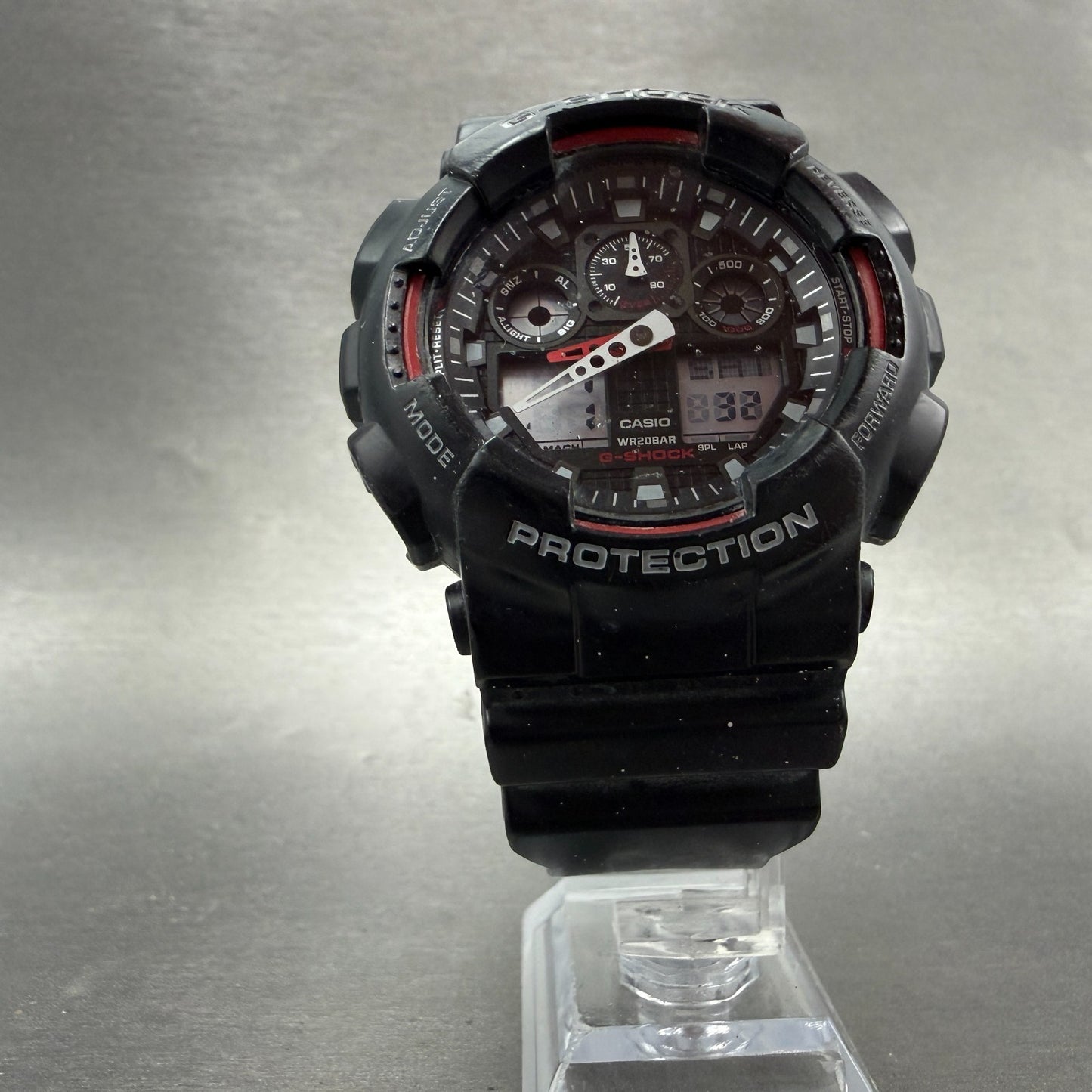 Casio G-Shock GA-100 Watch Men 51mm Black Red Alarm Chrono Daydate New Battery5