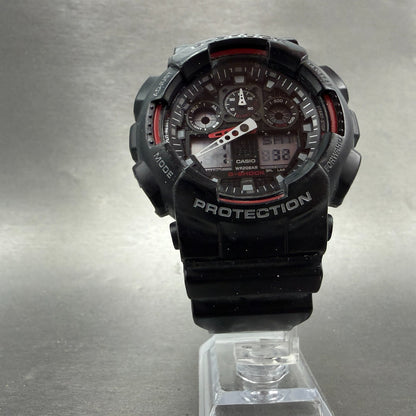 Casio G-Shock GA-100 Watch Men 51mm Black Red Alarm Chrono Daydate New Battery5