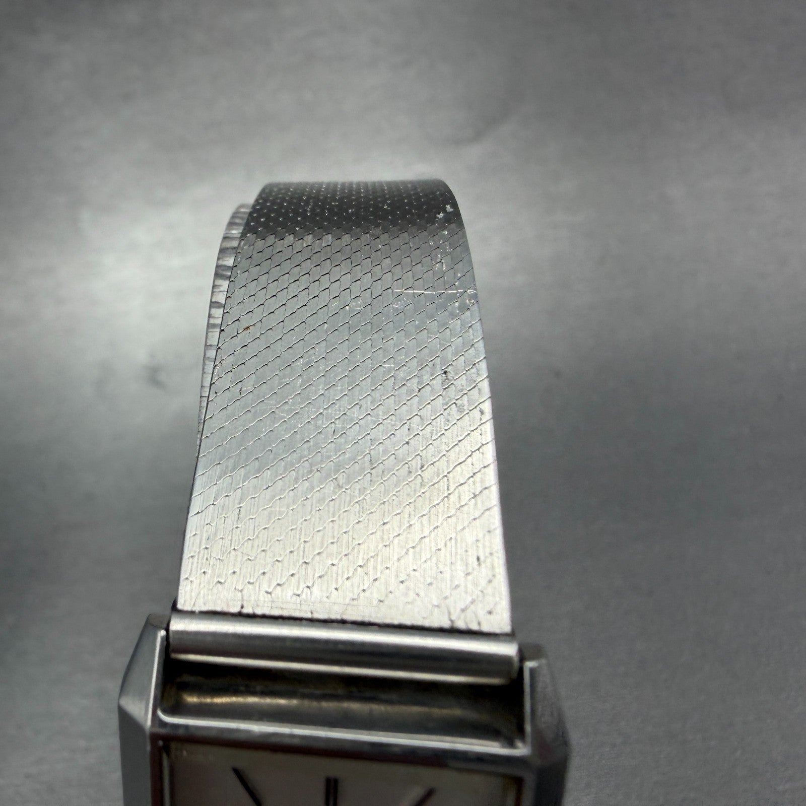 Seiko Tank Watch Women 23mm Silver Dial Silver Tone Rectangle 4130-5010 New Batt4